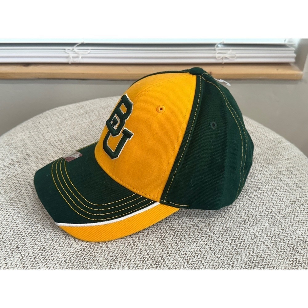 Baylor Bears Hat NCAA Baseball Cap Green & Yellow Adjustable Adult Mens - Picture 2 of 8